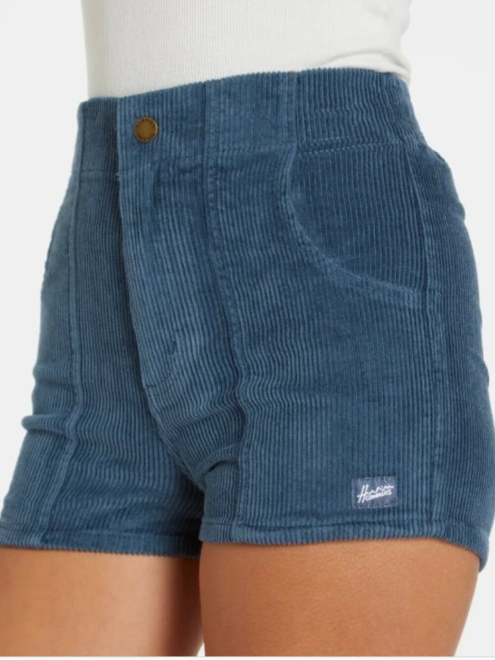 Hammies Navy Blue Corduroy Shorts Mini Length High Rise Stretch Cotton Size 24